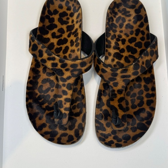 Saint Laurent Calf Hair Leopard slides size 9 - Picture 4 of 7
